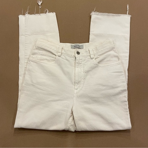 Rachel Comey White Lightly Distressed Straight Leg Jeans Size 8 - Picture 4 of 13